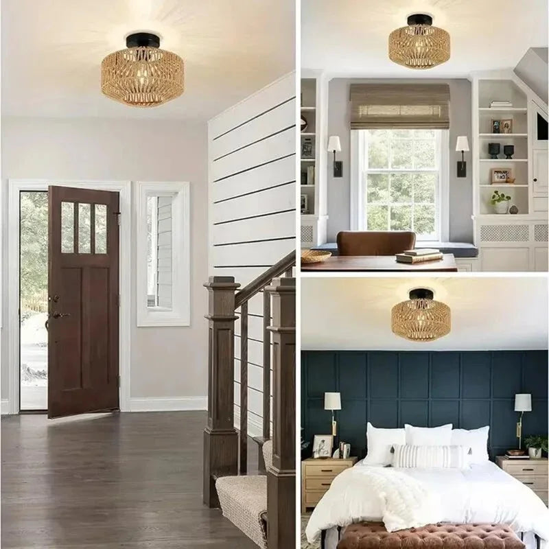 Natural Bamboo Ceiling Chandelier