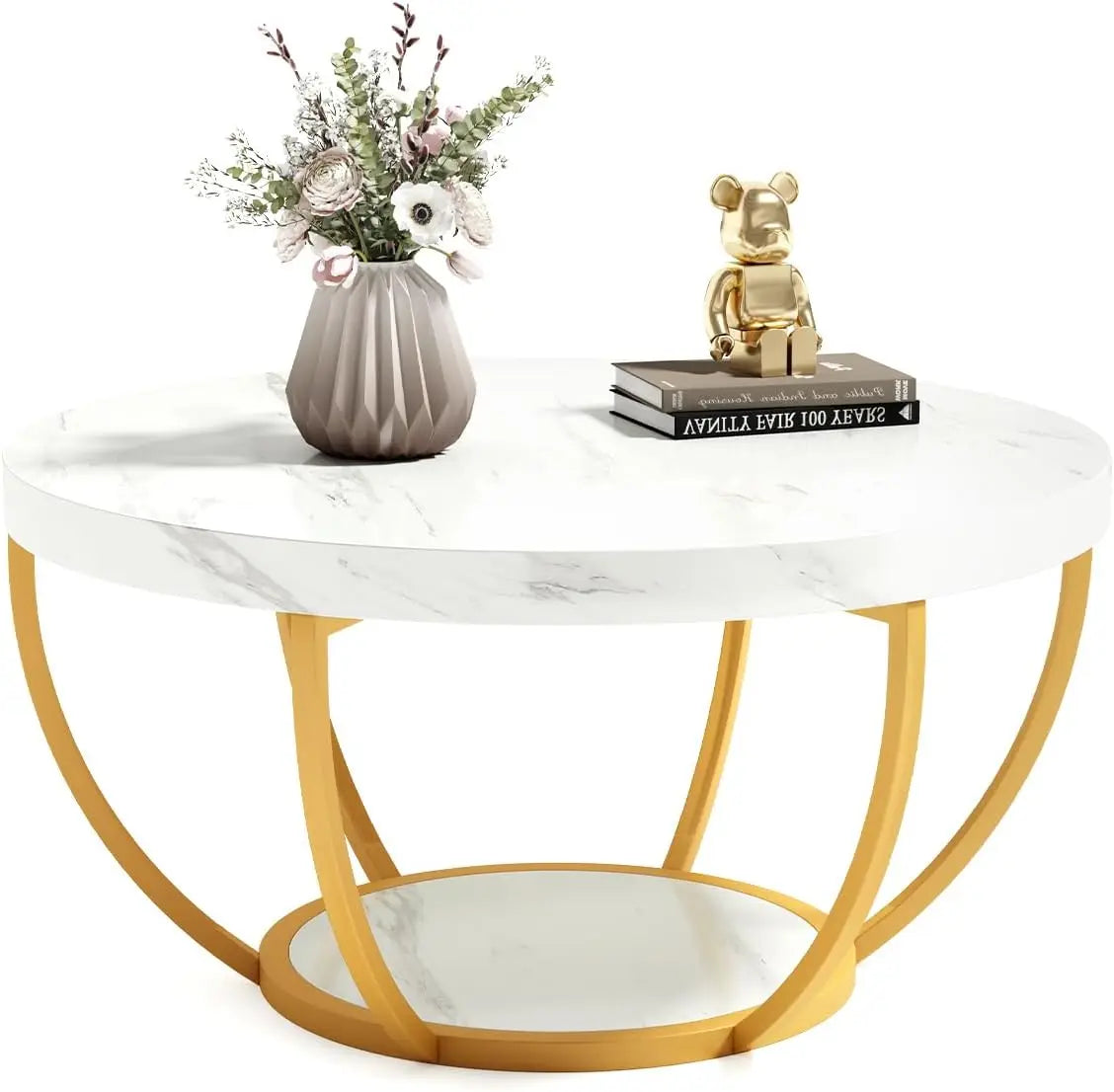 32" Round Marble Coffee Table