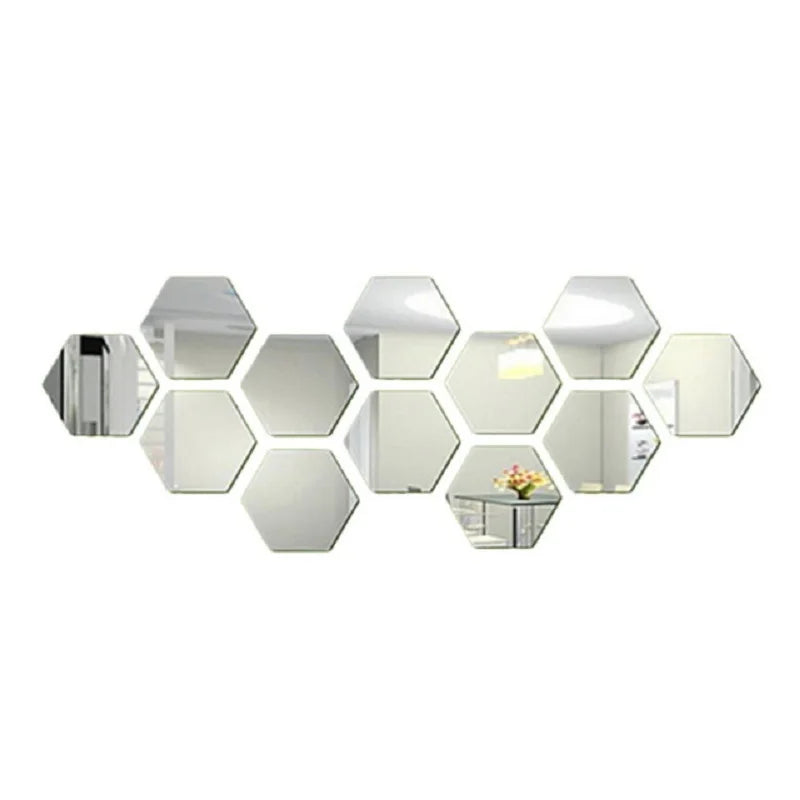 3D Hexagon Mirror Wall Sticker