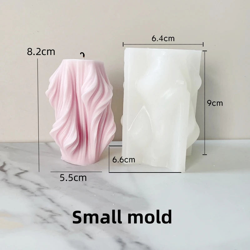 Geometric shape cylindrical wave candle