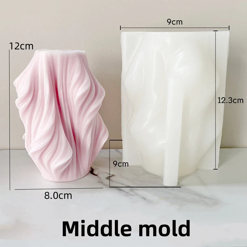 Geometric shape cylindrical wave candle