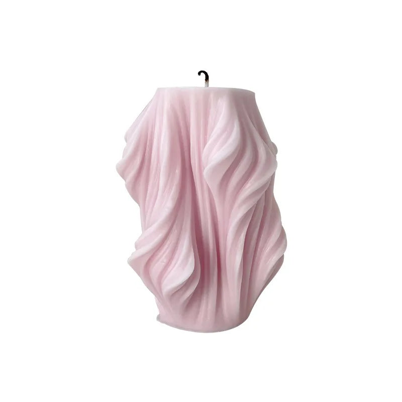 Geometric shape cylindrical wave candle