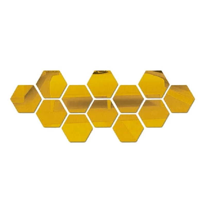 3D Hexagon Mirror Wall Sticker