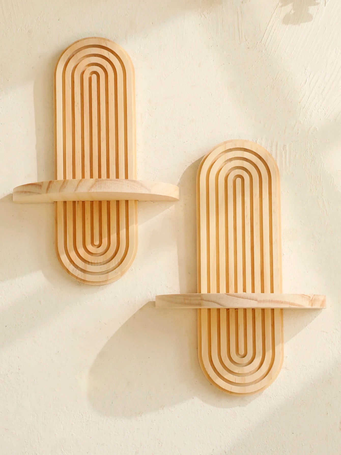 Boho Style Wooden Wall Shelves