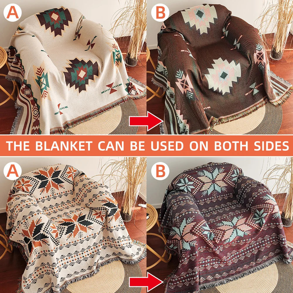 Oversized Boho Throw Blanket