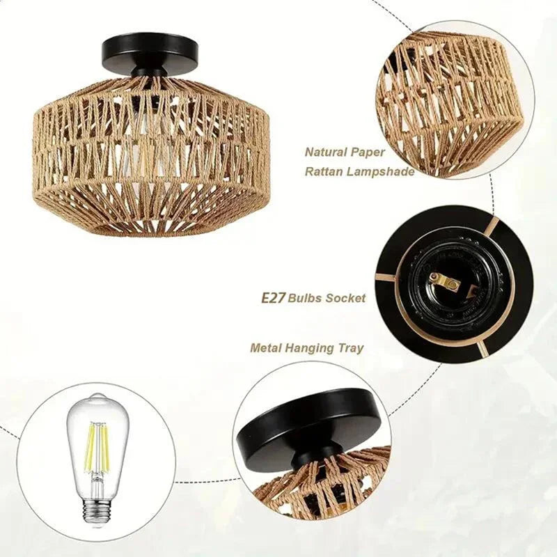 Natural Bamboo Ceiling Chandelier