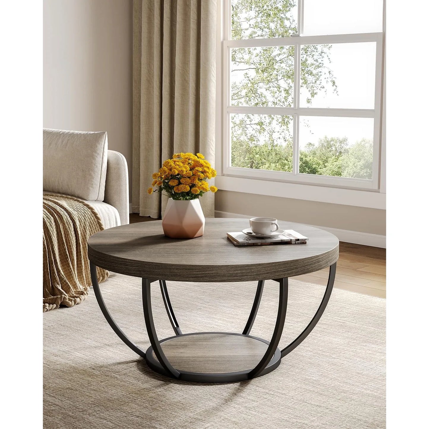 32" Round Marble Coffee Table