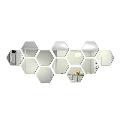 3D Hexagon Mirror Wall Sticker