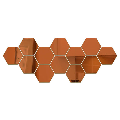 3D Hexagon Mirror Wall Sticker