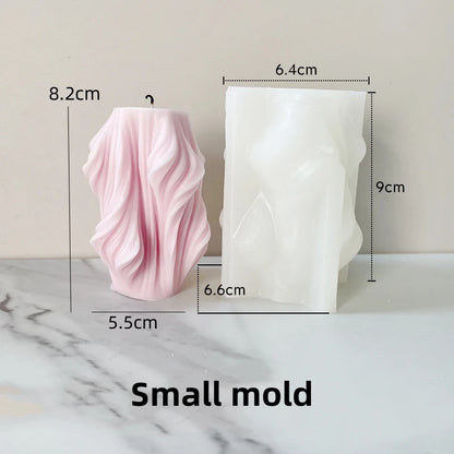 Geometric shape cylindrical wave candle