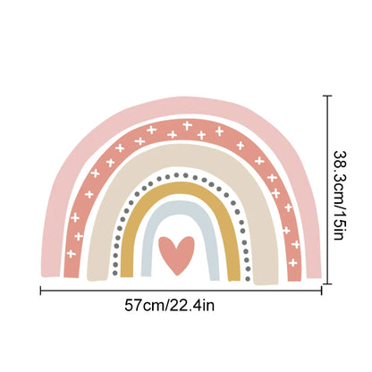 Rainbow Hearts Wall Bedroom Art Sticker