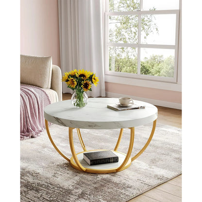 32" Round Marble Coffee Table