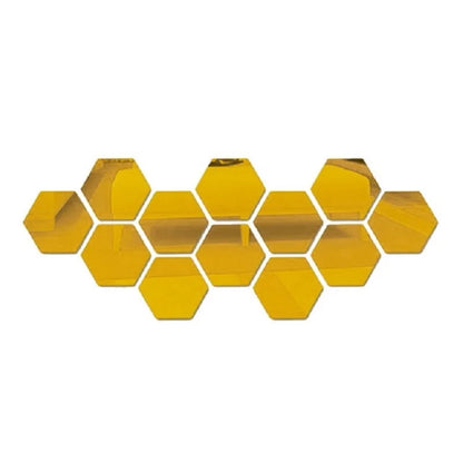 3D Hexagon Mirror Wall Sticker