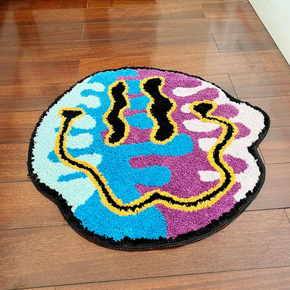 Magic Trippy Smiling Tufted Rug
