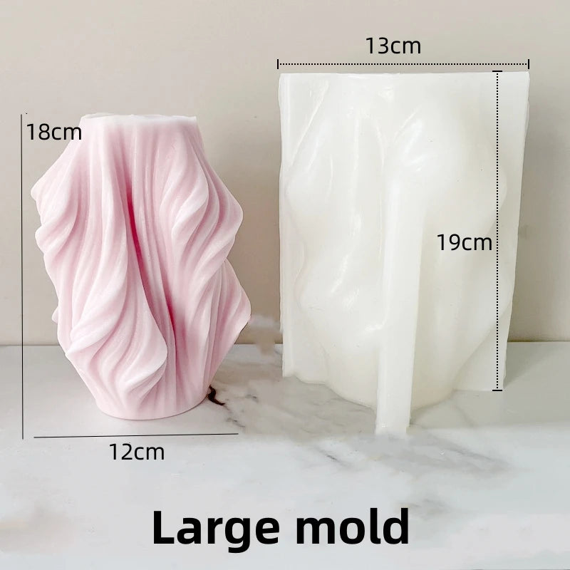 Geometric shape cylindrical wave candle