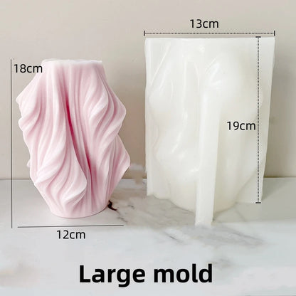 Geometric shape cylindrical wave candle