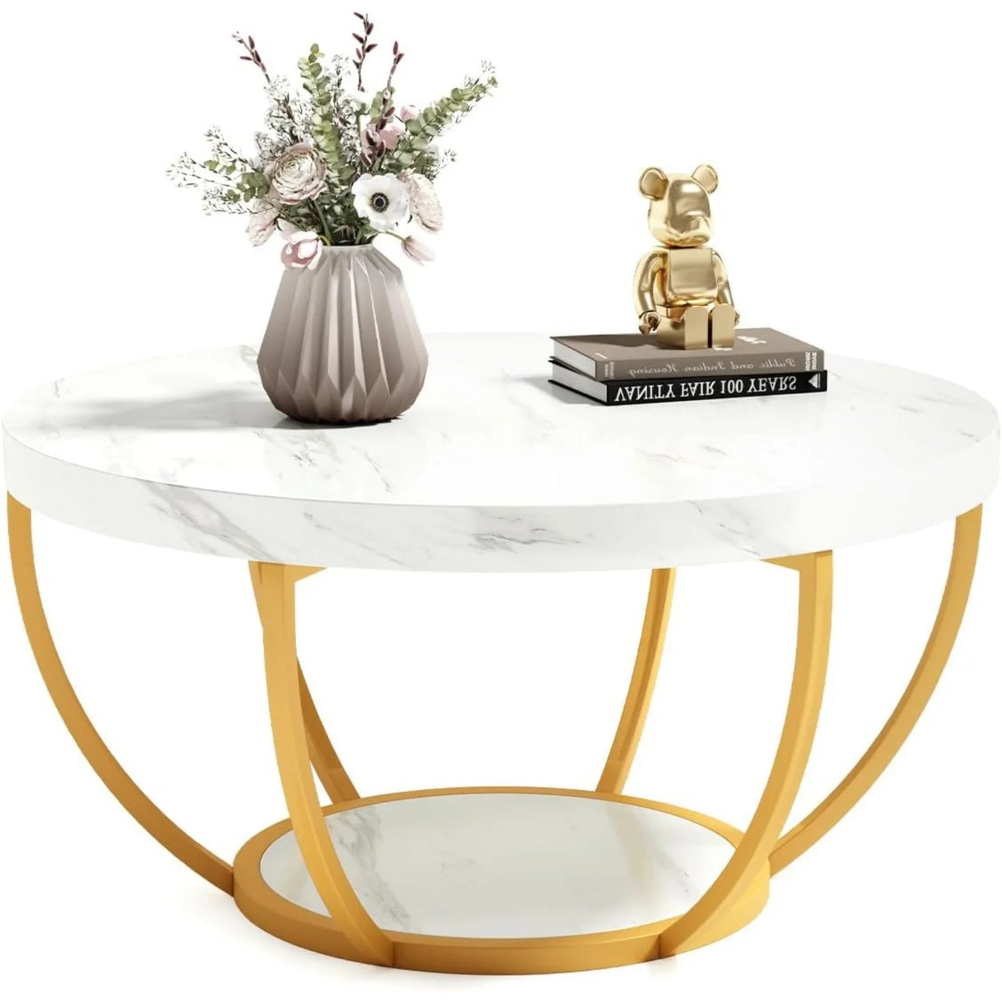 32" Round Marble Coffee Table