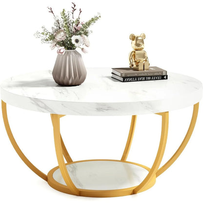 32" Round Marble Coffee Table